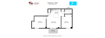 a floor plan of a unit with a bedroom and a bathroom