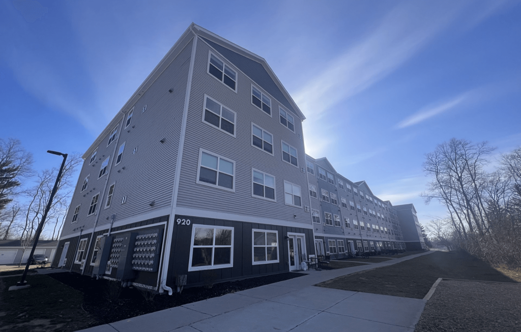 a new apartment building on a city street
