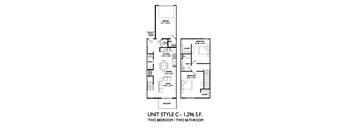 the floor plan of unit style c