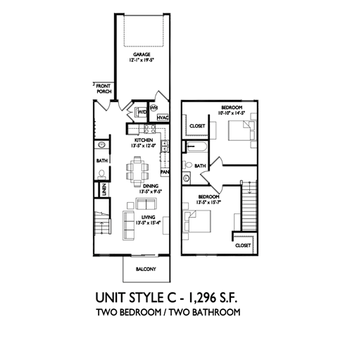 the floor plan of unit style c