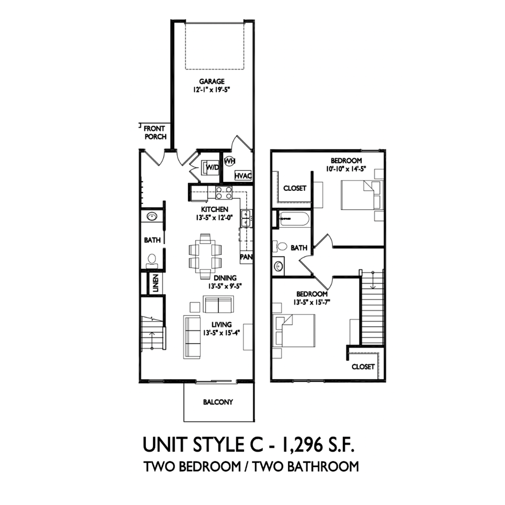 the floor plan of unit style c