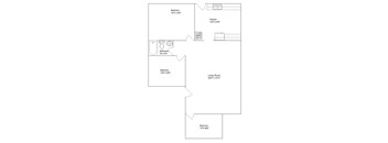 A floor plan of a house with dimensions of each room.