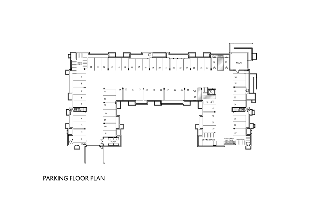 of the parking floor plan of the civic building