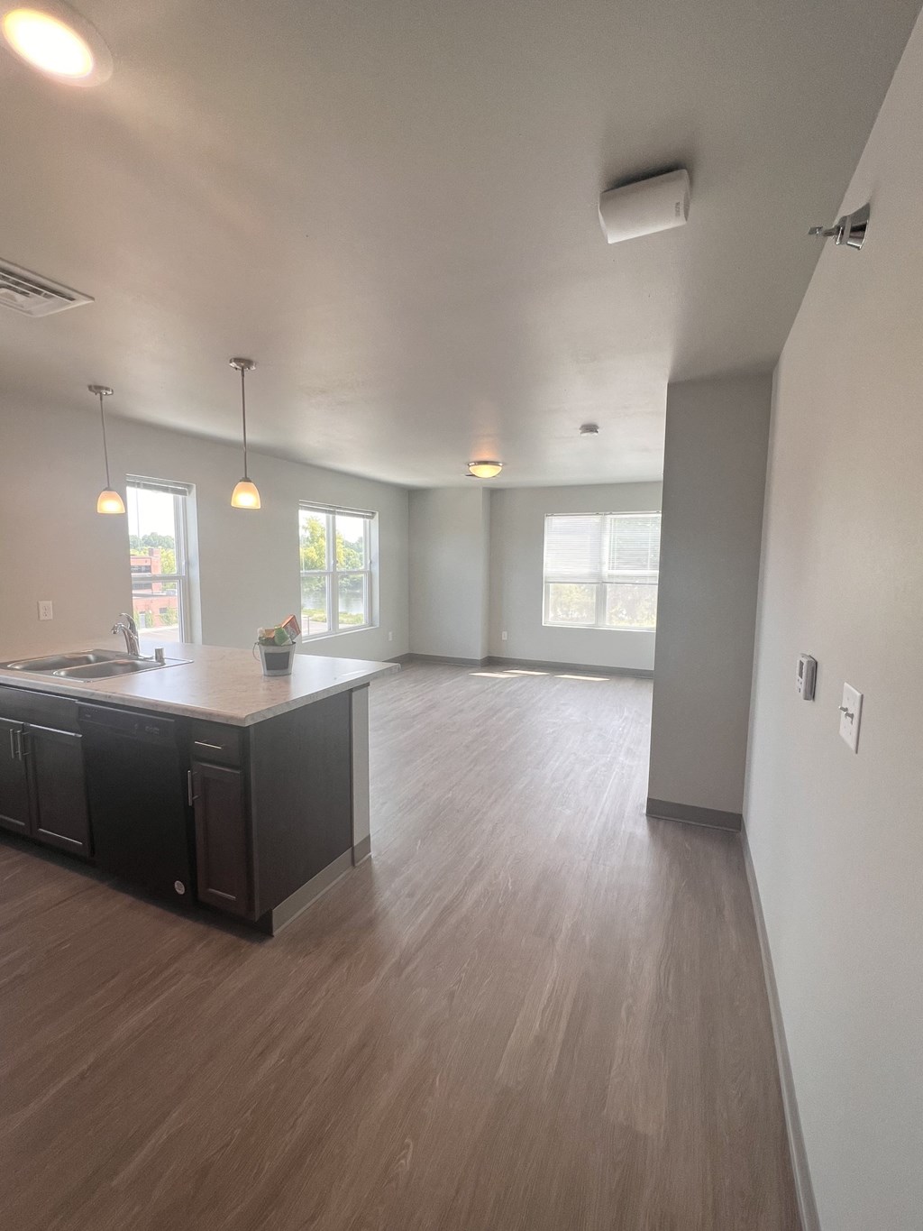 a view of the living room from the kitchen