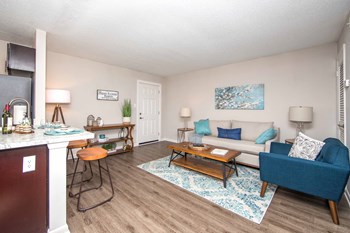 Brittany Place Apartments in Norfolk VA living room living room and front entrance of Brittany Place Apartments in Norfolk VA - Photo Gallery 3