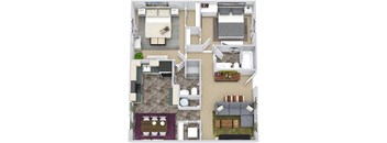 a 3d drawing of a floor plan of a house