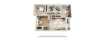 a 3 bedroom floor plan is shown in this illustration