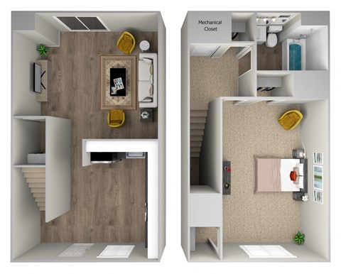 1 bedroom 1 bathroom Townhome