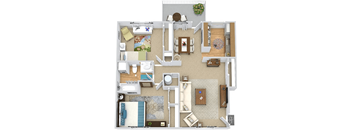 a floor plan of a 2 bedroom apartment