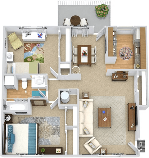 a floor plan of a 2 bedroom apartment