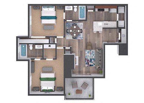 a floor plan of a house with a bedroom and a living room