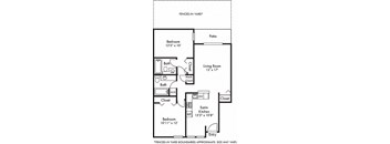 a floor plan of a house with a bedroom and a living room
