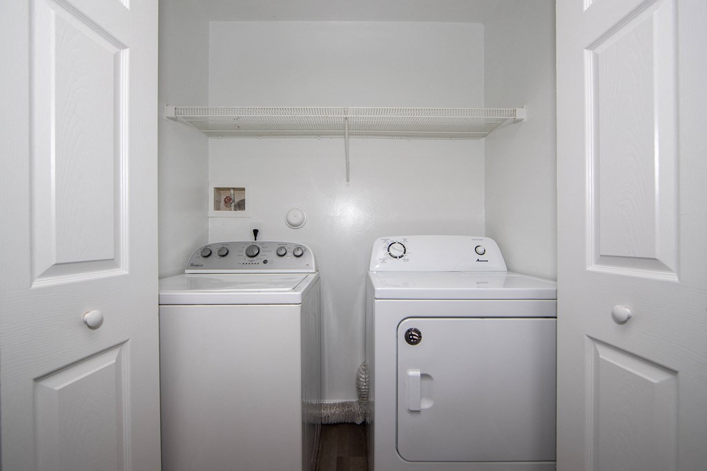 a washer and dryer in a laundry room