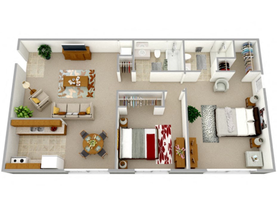 3d floor plans of Brittany Place Apartments in Norfolk VA