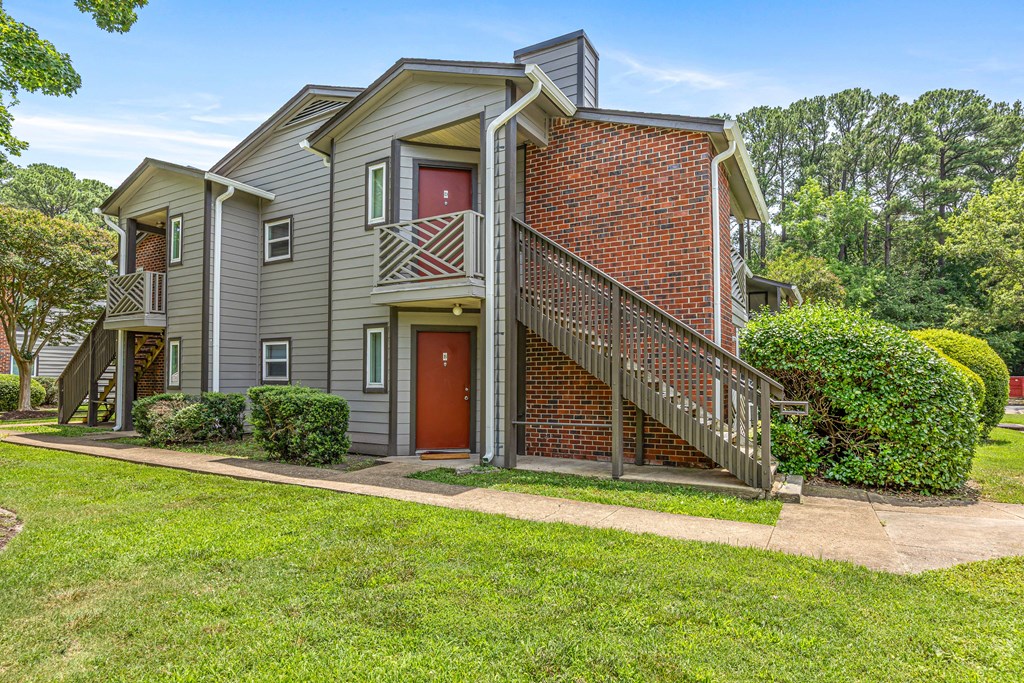 A two-story apartment building