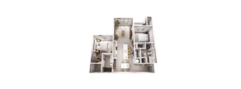 2 bedroom 3D plan