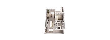 1 bedroom 3D plan