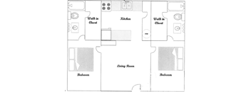 2 bedroom 2 bathroom Floor Plan at Tuscany Apartments, San Angelo, Texas