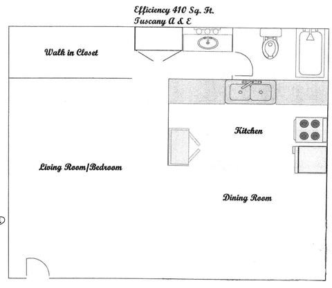 studio apartment with 1 bathroom at Tuscany Apartments, San Angelo