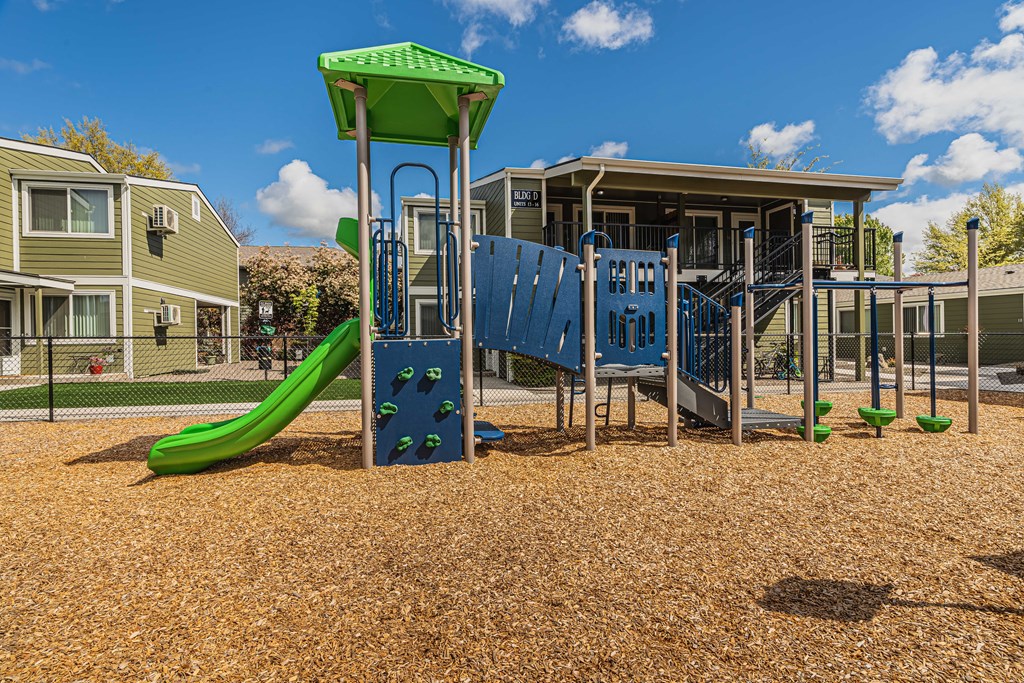 our apartments have a playground with a play set