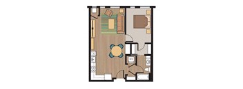 1 bedroom 1 bath floorplan