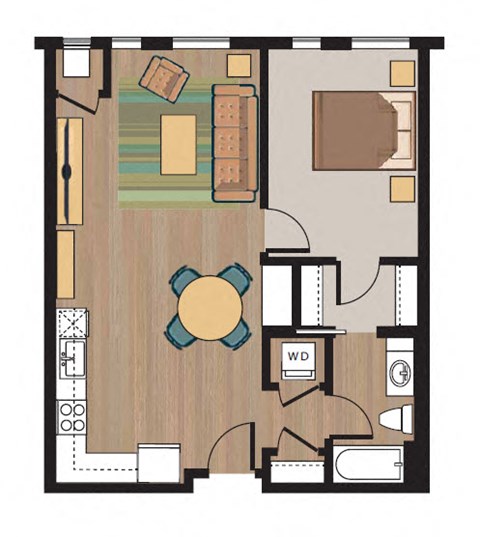 1 bedroom 1 bath floorplan