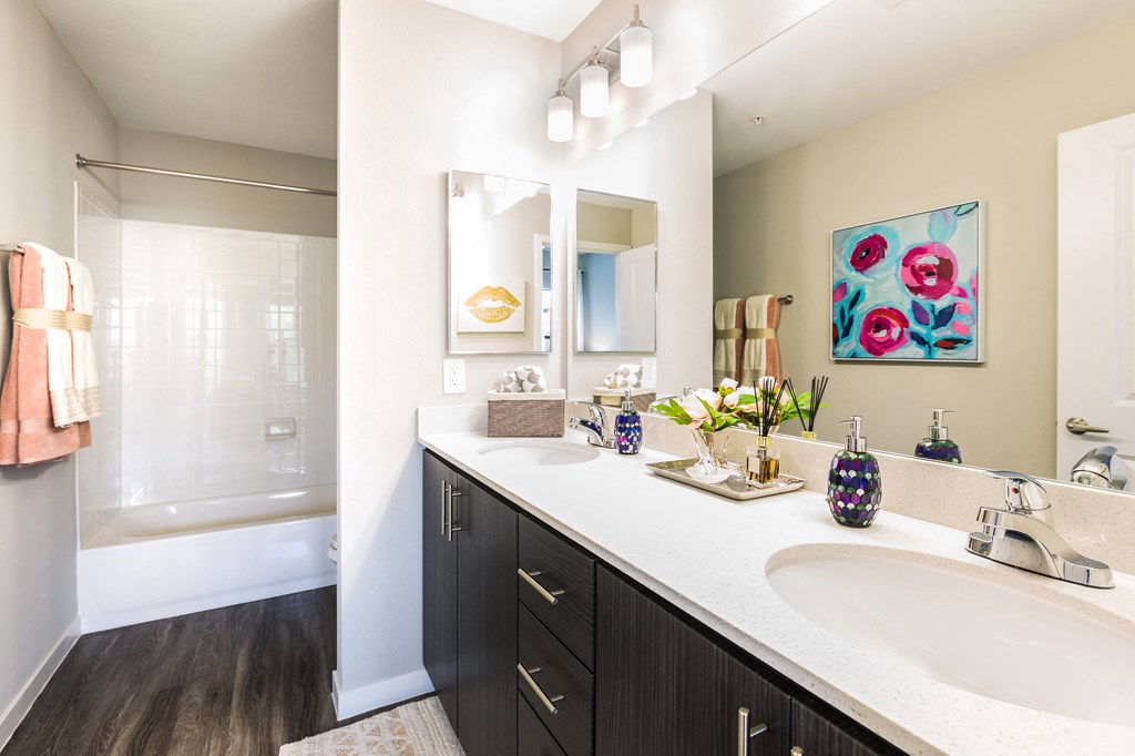 Double Vanities In Bathrooms At Union at Roosevelt Apartments In Phoenix, AZ