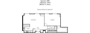 floor plan of the first floor of a 1 bedroom apartment with roommates