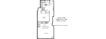 a floor plan of a house with a bedroom and a living room