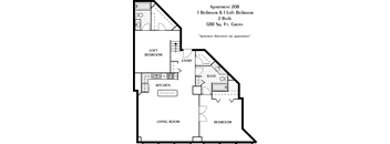 a floor plan of a two story house with a kitchen and a living room