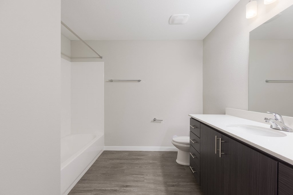 Modern Apartment Bathrooms With Tub At Union at Roosevelt Apartments In Phoenix, AZ