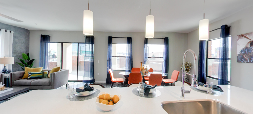 Open Concept Kitchen Layout At Union at Roosevelt Apartments In Phoenix, AZ