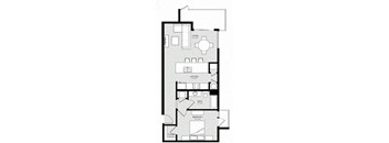 a floor plan of a house with a small floor space