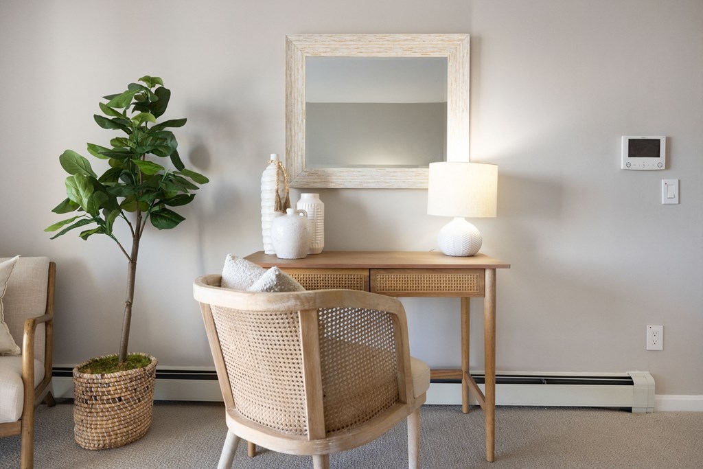 Bedroom dresser and a mirror at 151 Ocean Road LLC, Narragansett, Rhode