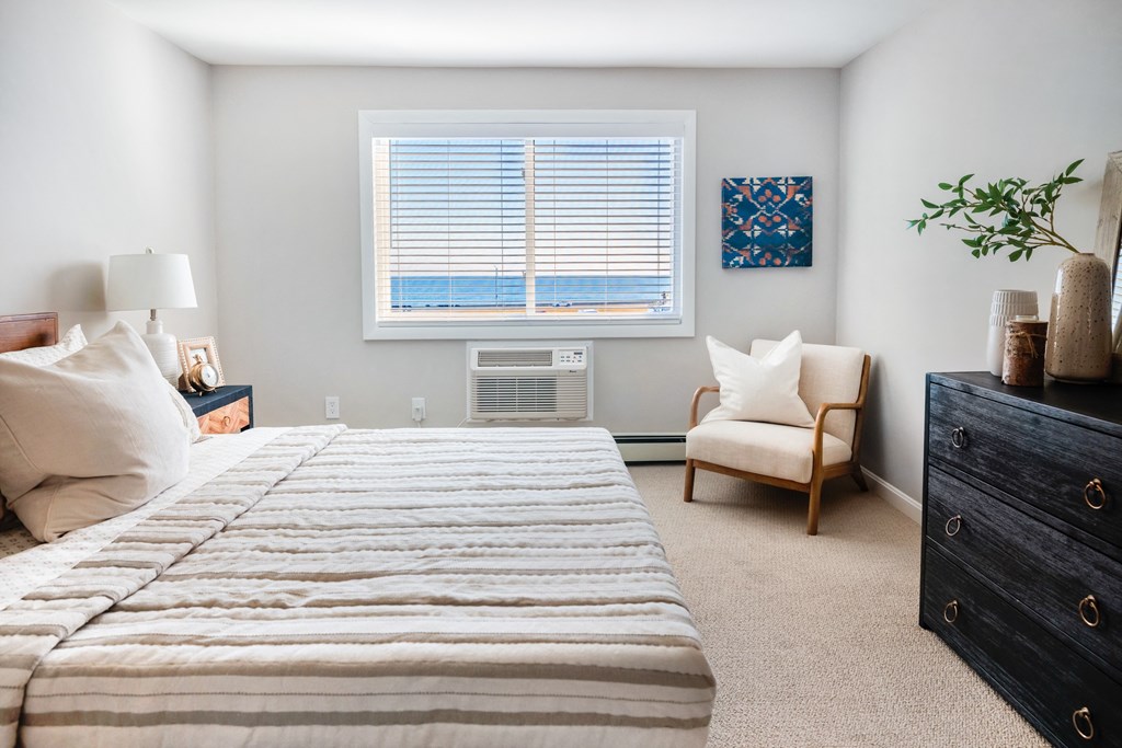 Bedroom With Expansive Windows at 151 Ocean Road LLC, Narragansett
