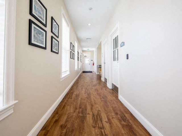 Leasing center hallway