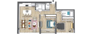 Two Bedroom for Rent at 26 West Broadway South Boston Apartments