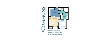 One Bedroom One Bathroom 777 sqft floor plan image