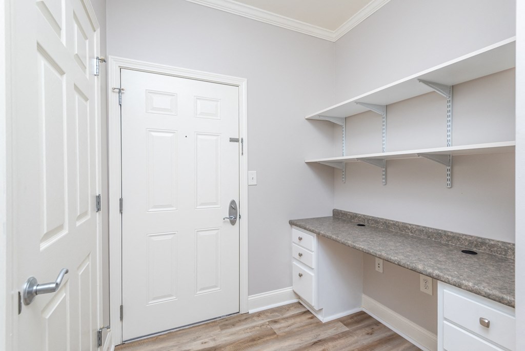 Drum Hill 2 Bedroom Apartment with extra storage space shelving