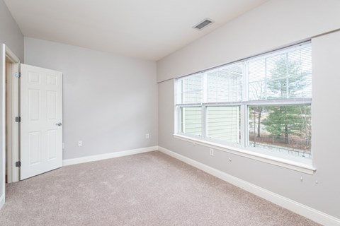 Drum Hill 2 Bedroom Apartment bedroom two with plush carpeting and extra large window