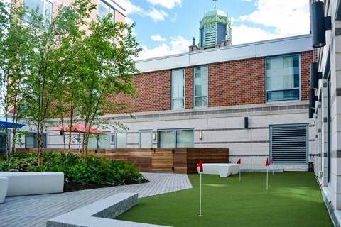 50 West broadway and 26 west broadway courtyard with putting green