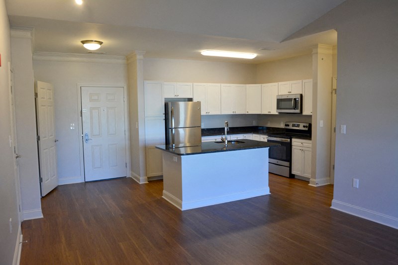 Refinished apartment bright finishes and stainless steel appliances