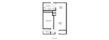 a floor plan of a house with a bedroom and a living room