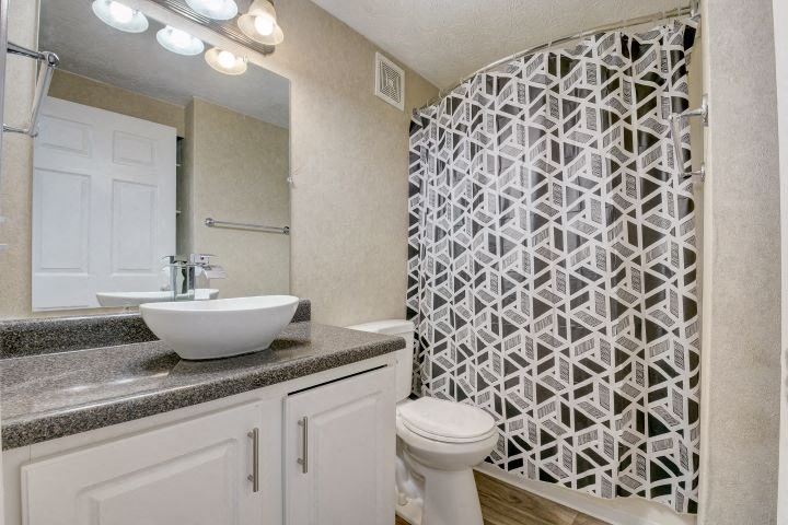 a bathroom with a toilet and a sink and a mirror