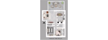 2-bedroom floor plan.