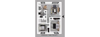 2-bedroom floor plan.