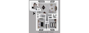 2-bedroom floor plan.