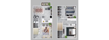 Two Bedroom 1.5 Bath Townhouse