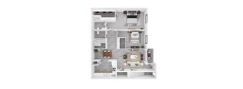 2-bedroom floor plan. 