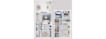 3-bedroom townhouse floor plan.
